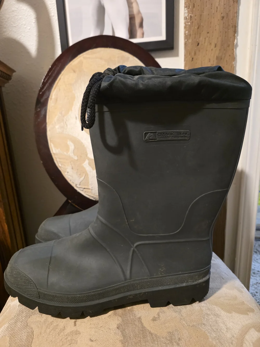 Ozark Trail Black Rain & Snow Boots with Lace Top